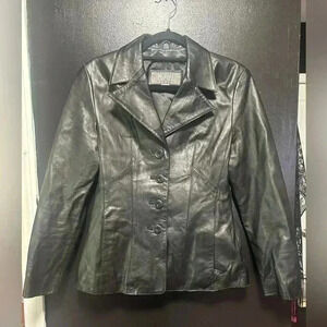 Wilson’s Leather Size XS 100% Genuine Leather Jacket Button Up Leather Jacket